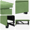 Sofa Bed Jasnozielony 194 x 67 x 82 cm Aksamit