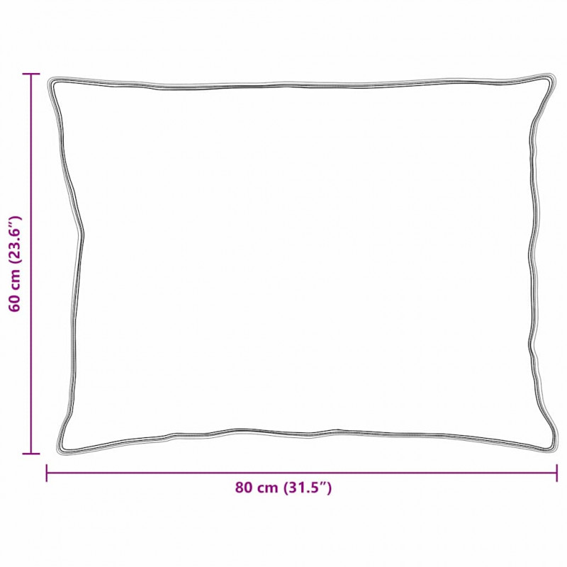 Poduszka z poduszką 2 pcs Biały 60 x 80 cm Pióra