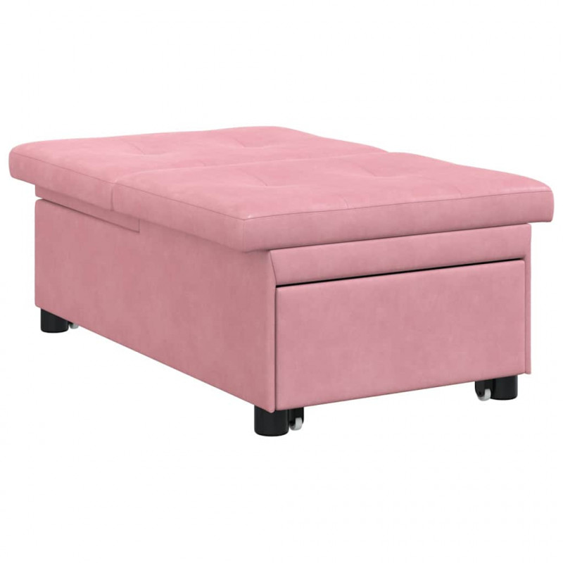 Sofa Bed Różowy 194 x 67 x 82 cm Aksamit