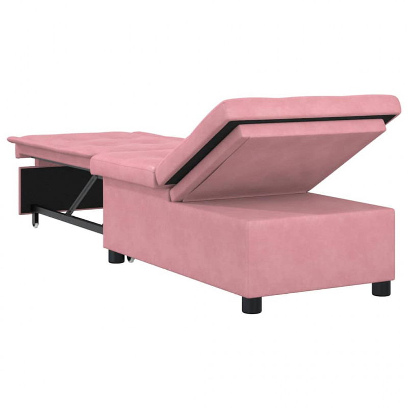 Sofa Bed Różowy 194 x 67 x 82 cm Aksamit