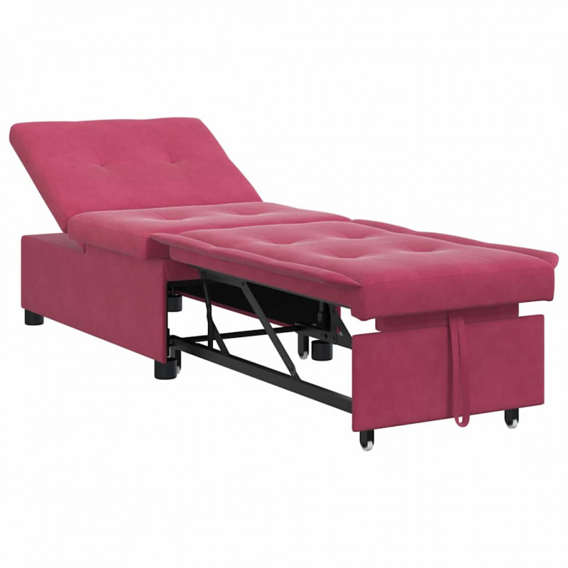 Sofa Bed Czerwone wino 194 x 67 x 82 cm Aksamit