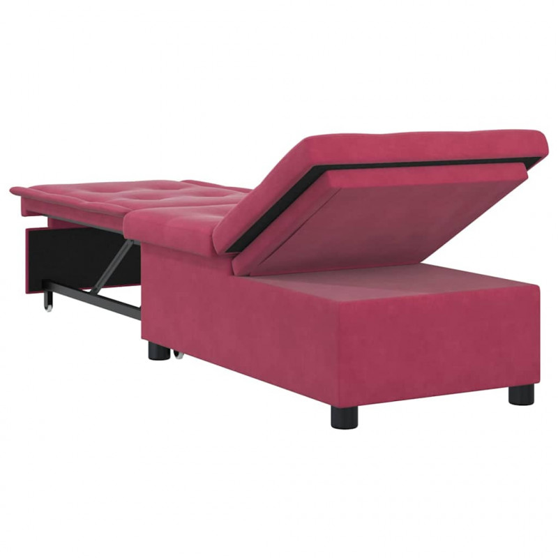 Sofa Bed Czerwone wino 194 x 67 x 82 cm Aksamit
