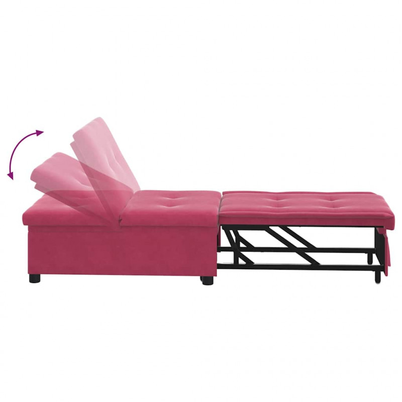 Sofa Bed Czerwone wino 194 x 67 x 82 cm Aksamit