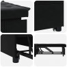 Sofa Bed Czarny 194 x 67 x 82 cm Aksamit