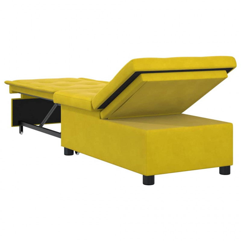 Sofa Bed Żółty 194 x 67 x 82 cm Aksamit