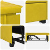 Sofa Bed Żółty 194 x 67 x 82 cm Aksamit
