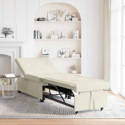 Sofa Bed Kremowy 194 x 67 x 82 cm Aksamit