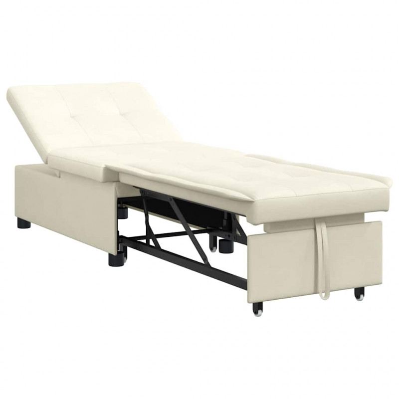Sofa Bed Kremowy 194 x 67 x 82 cm Aksamit