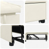 Sofa Bed Kremowy 194 x 67 x 82 cm Aksamit