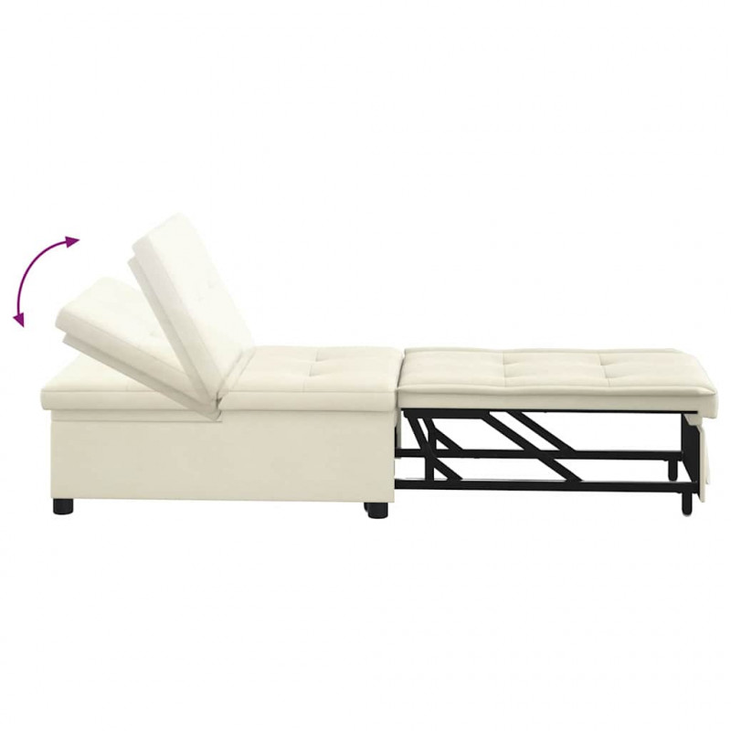 Sofa Bed Kremowy 194 x 67 x 82 cm Aksamit