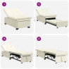 Sofa Bed Kremowy 194 x 67 x 82 cm Aksamit