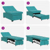Sofa Bed Turkusowy 194 x 67 x 82 cm Aksamit