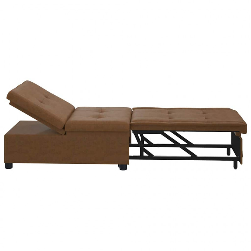Sofa Bed Brązowy 194 x 67 x 82 cm Tkanina Huahua