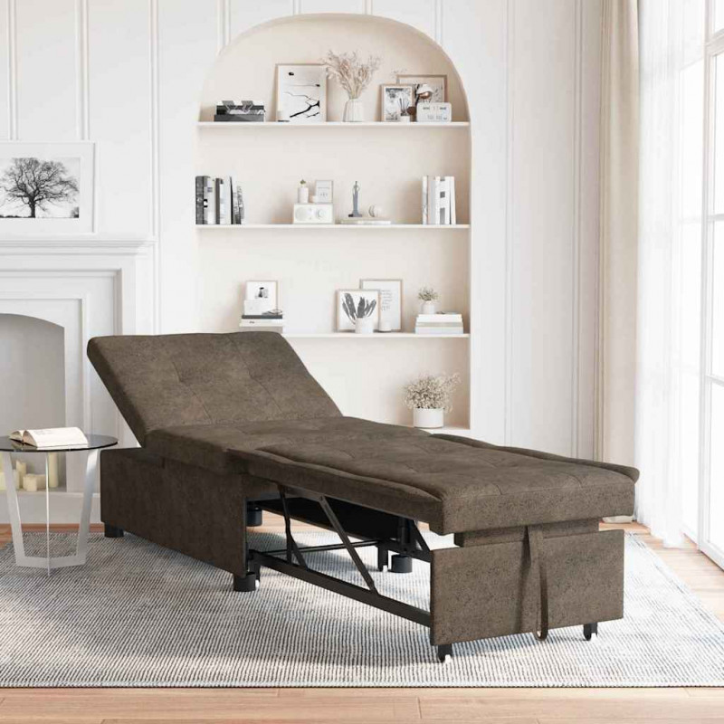 Sofa Bed Ciemnoszary 194 x 67 x 82 cm Tkanina Huahua