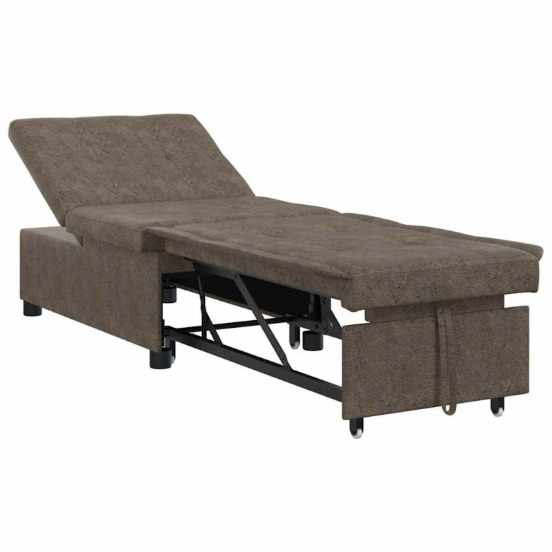 Sofa Bed Ciemnoszary 194 x 67 x 82 cm Tkanina Huahua