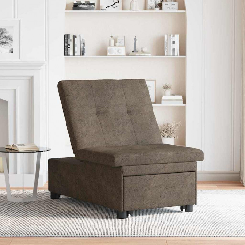 Sofa Bed Ciemnoszary 194 x 67 x 82 cm Tkanina Huahua
