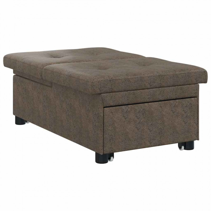 Sofa Bed Ciemnoszary 194 x 67 x 82 cm Tkanina Huahua