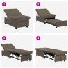 Sofa Bed Ciemnoszary 194 x 67 x 82 cm Tkanina Huahua
