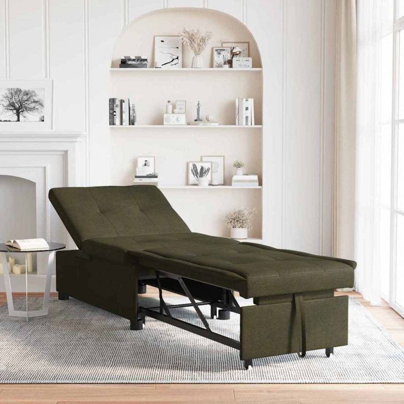 Sofa Bed Zielony wojskowy 194 x 67 x 82 cm Tkanina Huahua