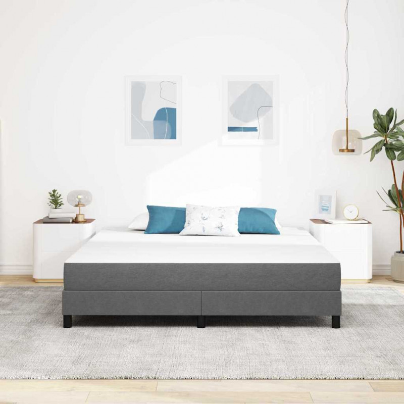 Materac do łóżka z materacem Jasnoszary 180 x 200 cm tkanina