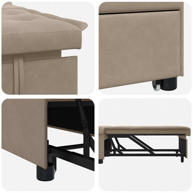 Rozkładana sofa Ciemnoszary 194 x 67 x 82 cm Mikrofibra