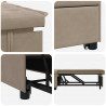 Rozkładana sofa Ciemnoszary 194 x 67 x 82 cm Mikrofibra