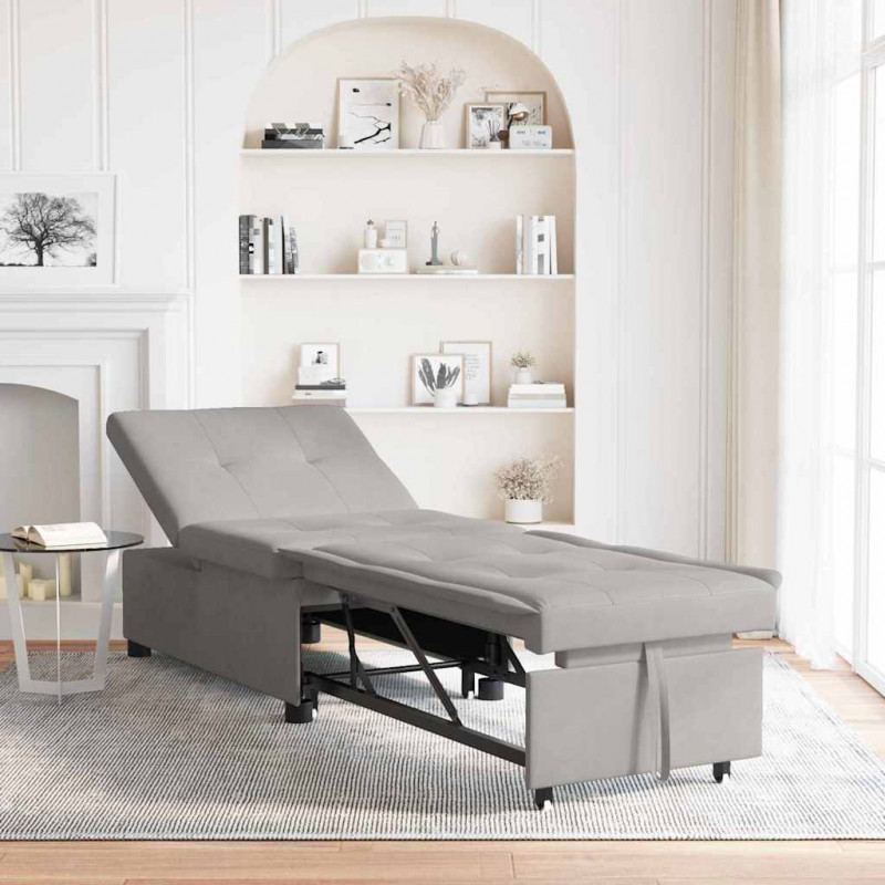 Rozkładana sofa Jasnoszary 194 x 67 x 82 cm Mikrofibra