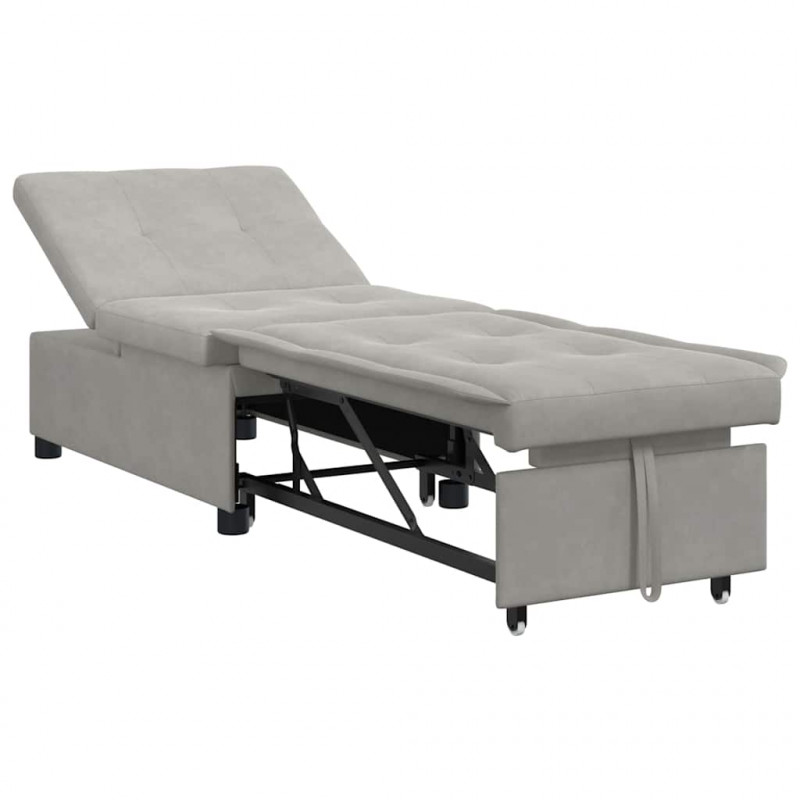 Rozkładana sofa Jasnoszary 194 x 67 x 82 cm Mikrofibra