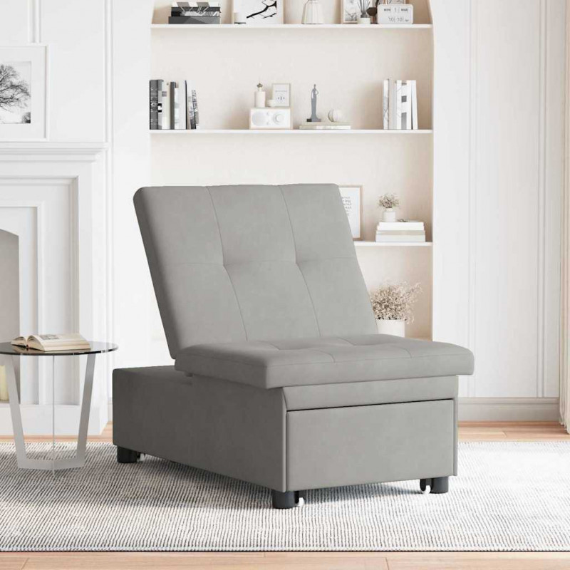 Rozkładana sofa Jasnoszary 194 x 67 x 82 cm Mikrofibra