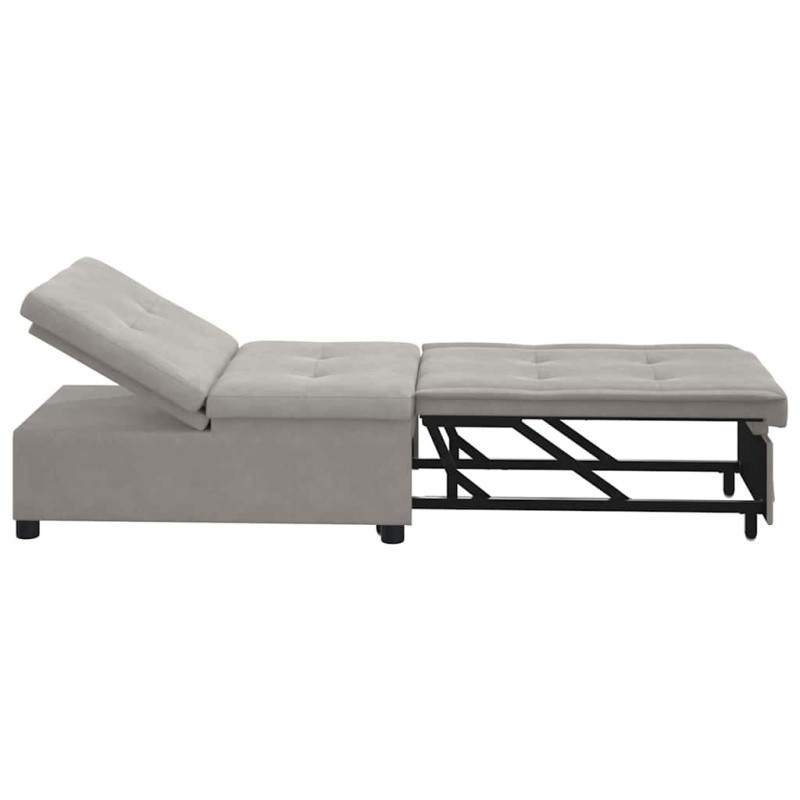 Rozkładana sofa Jasnoszary 194 x 67 x 82 cm Mikrofibra