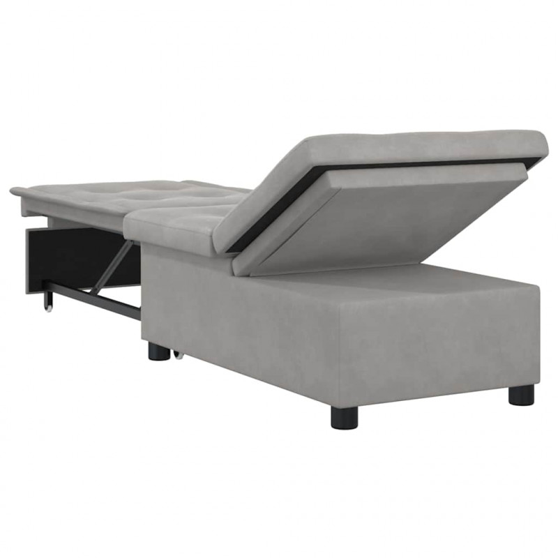 Rozkładana sofa Jasnoszary 194 x 67 x 82 cm Mikrofibra