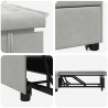 Rozkładana sofa Jasnoszary 194 x 67 x 82 cm Mikrofibra