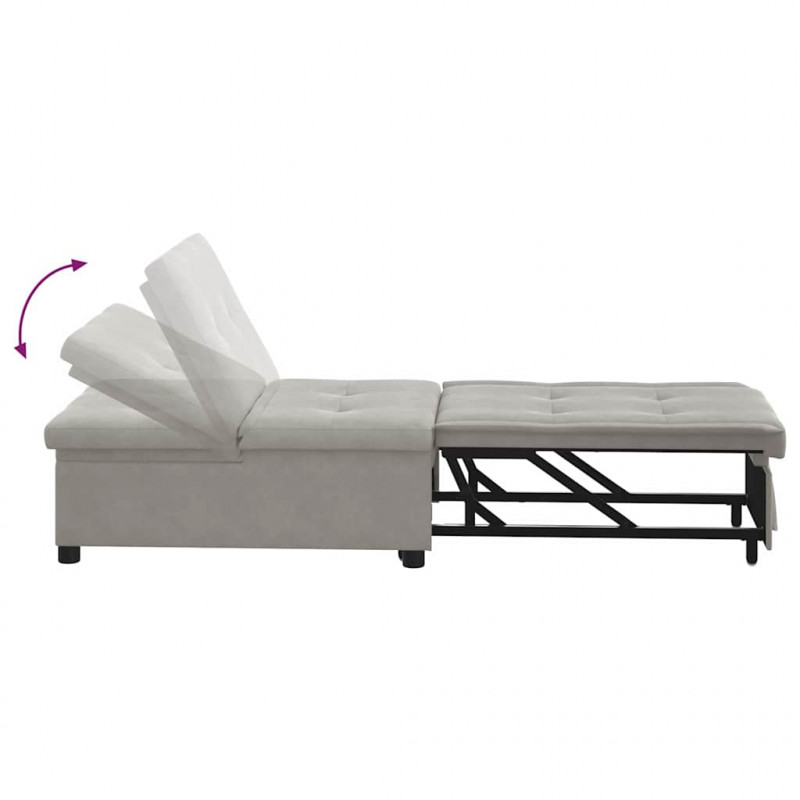 Rozkładana sofa Jasnoszary 194 x 67 x 82 cm Mikrofibra
