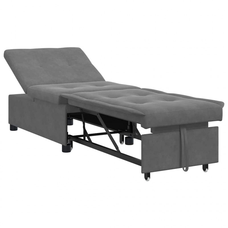 Rozkładana sofa Ciemnoszary 194 x 67 x 82 cm Mikrofibra