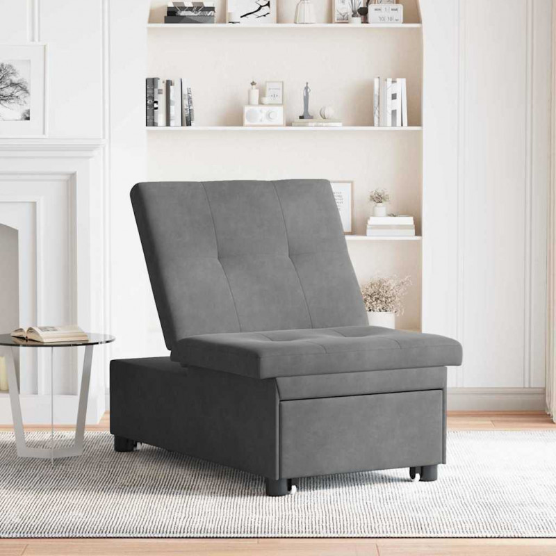 Rozkładana sofa Ciemnoszary 194 x 67 x 82 cm Mikrofibra