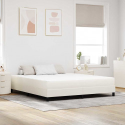 Materac do łóżka z materacem Kremowy 180 x 200 cm tkanina