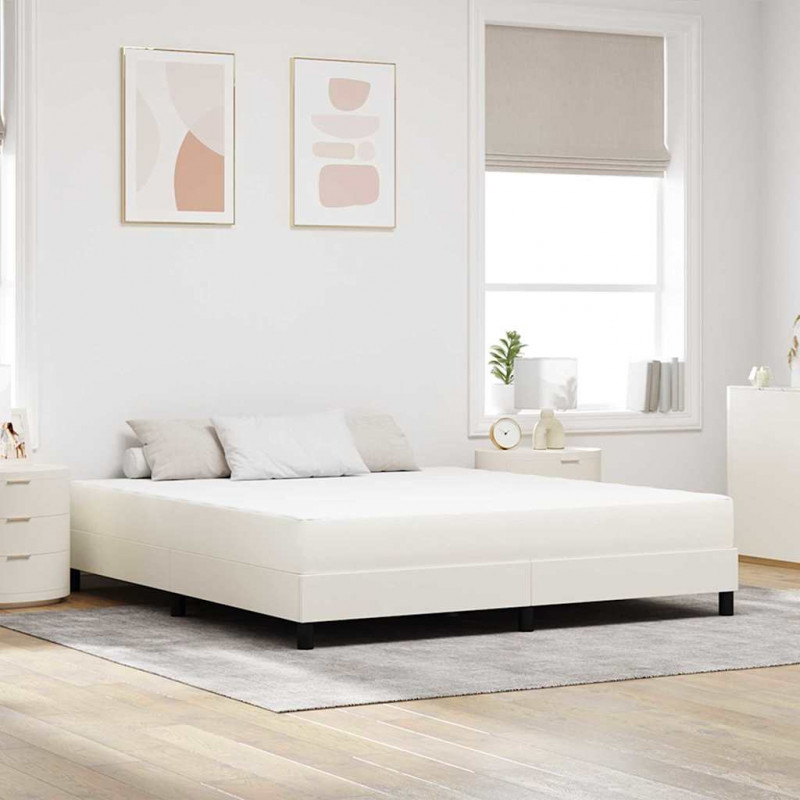 Materac do łóżka z materacem Kremowy 180 x 200 cm tkanina
