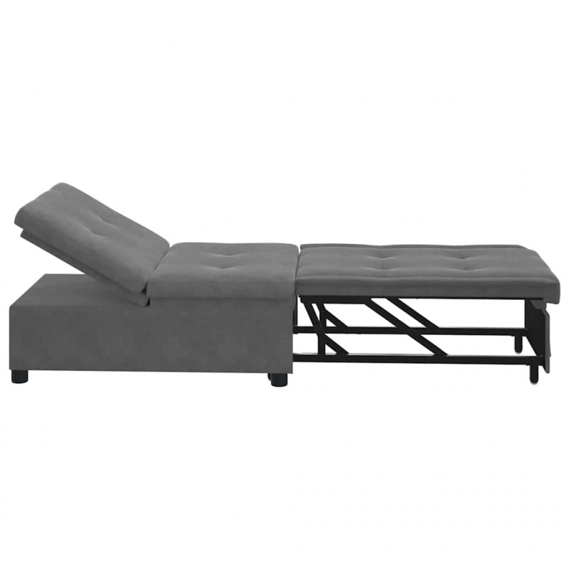 Rozkładana sofa Ciemnoszary 194 x 67 x 82 cm Mikrofibra