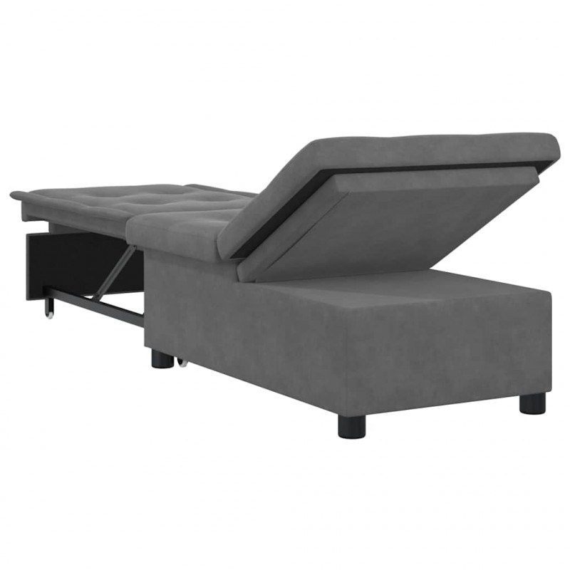Rozkładana sofa Ciemnoszary 194 x 67 x 82 cm Mikrofibra