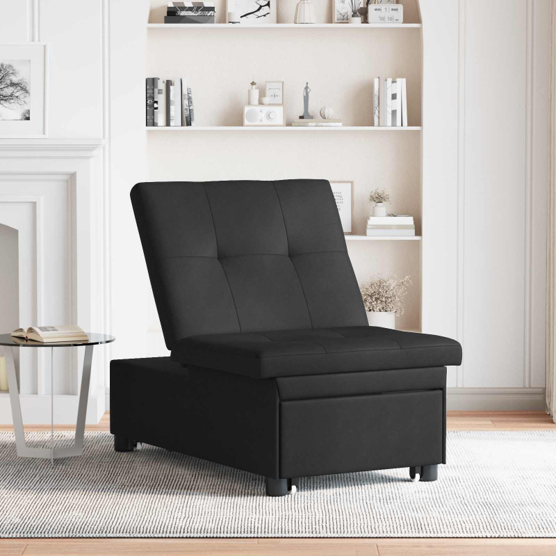 Rozkładana sofa Czarny 194 x 67 x 82 cm Mikrofibra
