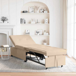 Rozkładana sofa Kremowy 194 x 67 x 82 cm Mikrofibra