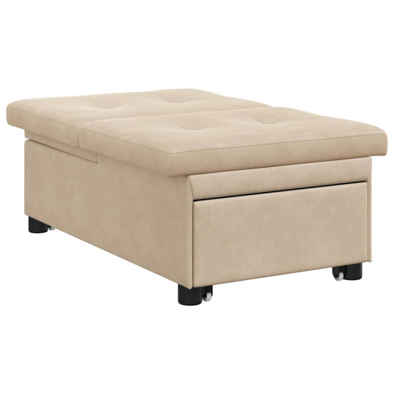 Rozkładana sofa Kremowy 194 x 67 x 82 cm Mikrofibra