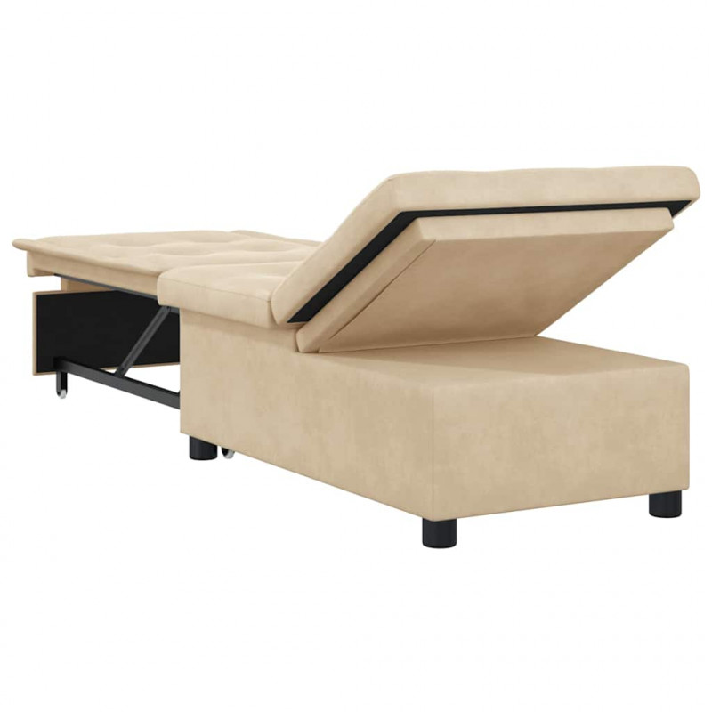 Rozkładana sofa Kremowy 194 x 67 x 82 cm Mikrofibra