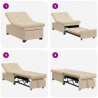 Rozkładana sofa Kremowy 194 x 67 x 82 cm Mikrofibra