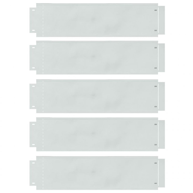Obrzeża trawnikowe 5 pcs Srebrny 100 x 25 x 0,07 cm