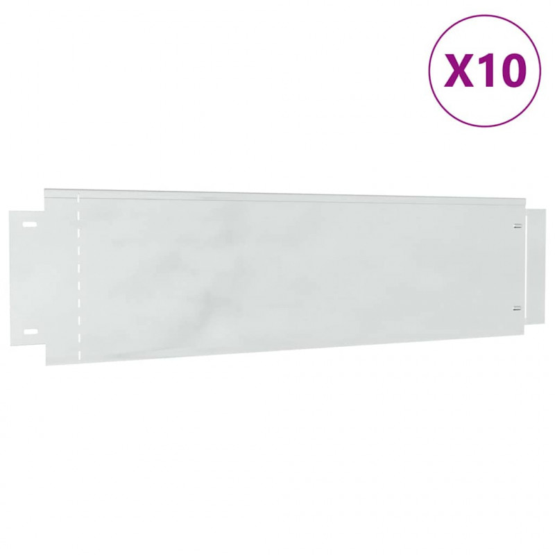 Obrzeża trawnikowe 10 pcs Srebrny 100 x 25 x 0,07 cm