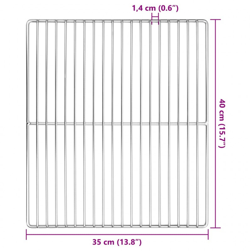 Ruszt grillowy Srebrny 40 x 35 cm Stal nierdzewna