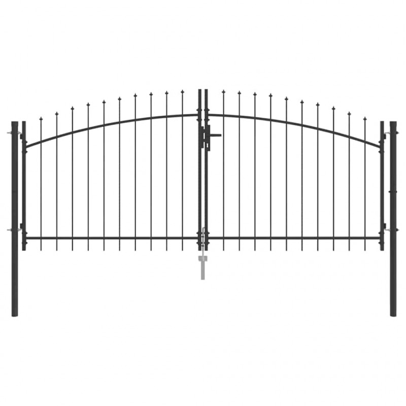 Brama Podwójna Z blokadą Woerden Szary 299,5 x 174,5 cm Stal