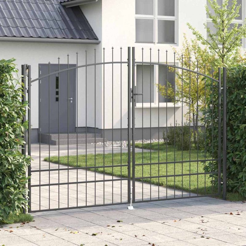 Brama Podwójna Z blokadą Woerden Szary 400 x 199.5 cm Stal