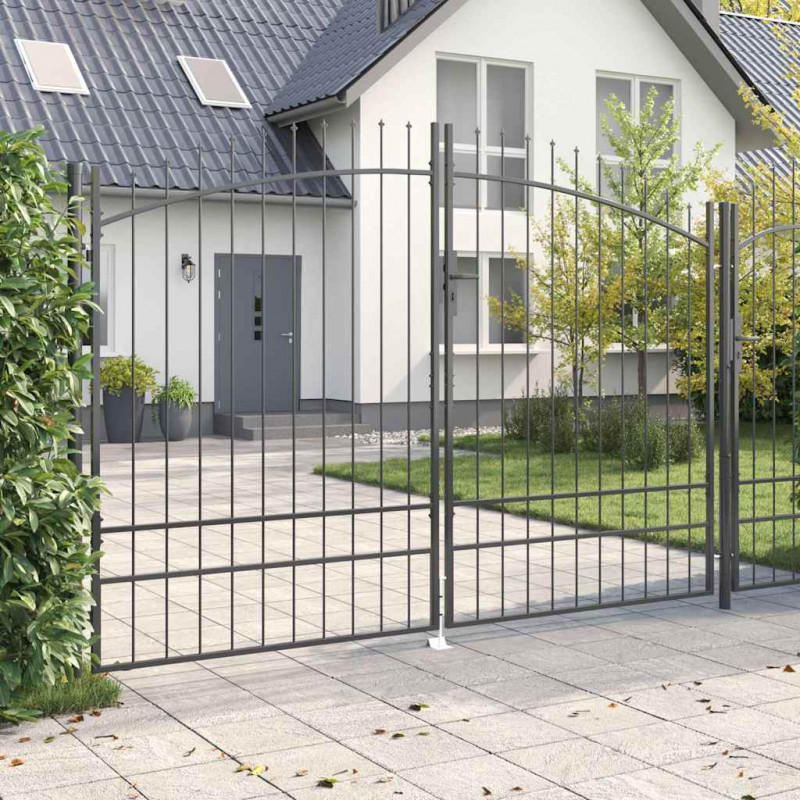 Brama Podwójna Z blokadą Woerden Szary 400 x 199.5 cm Stal